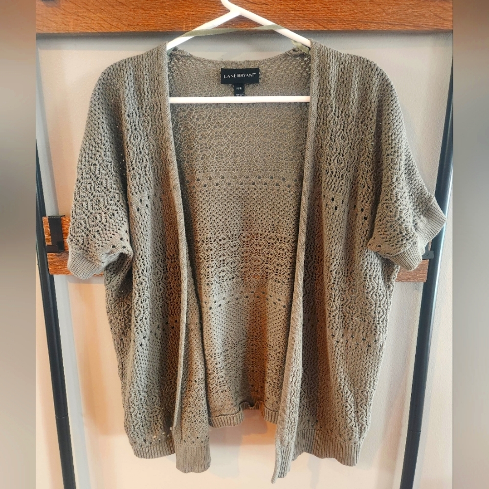 Green Crochet Open Knit - Lane Bryant Size 14/16